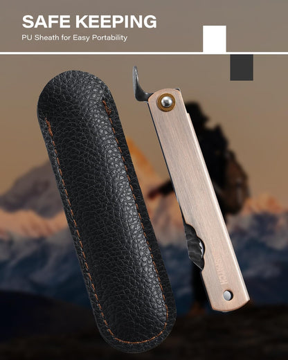 Dispatch EDC Pocket Knife, 2.8" Full Panel Plain Edge Blade Folding Knife with 7Cr13Mov Black