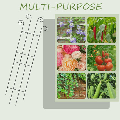 4 Pack 32 Inch Plant Trellis Outdoor Metal Trellis for Climbing Plants Indoor Garden Trellis for