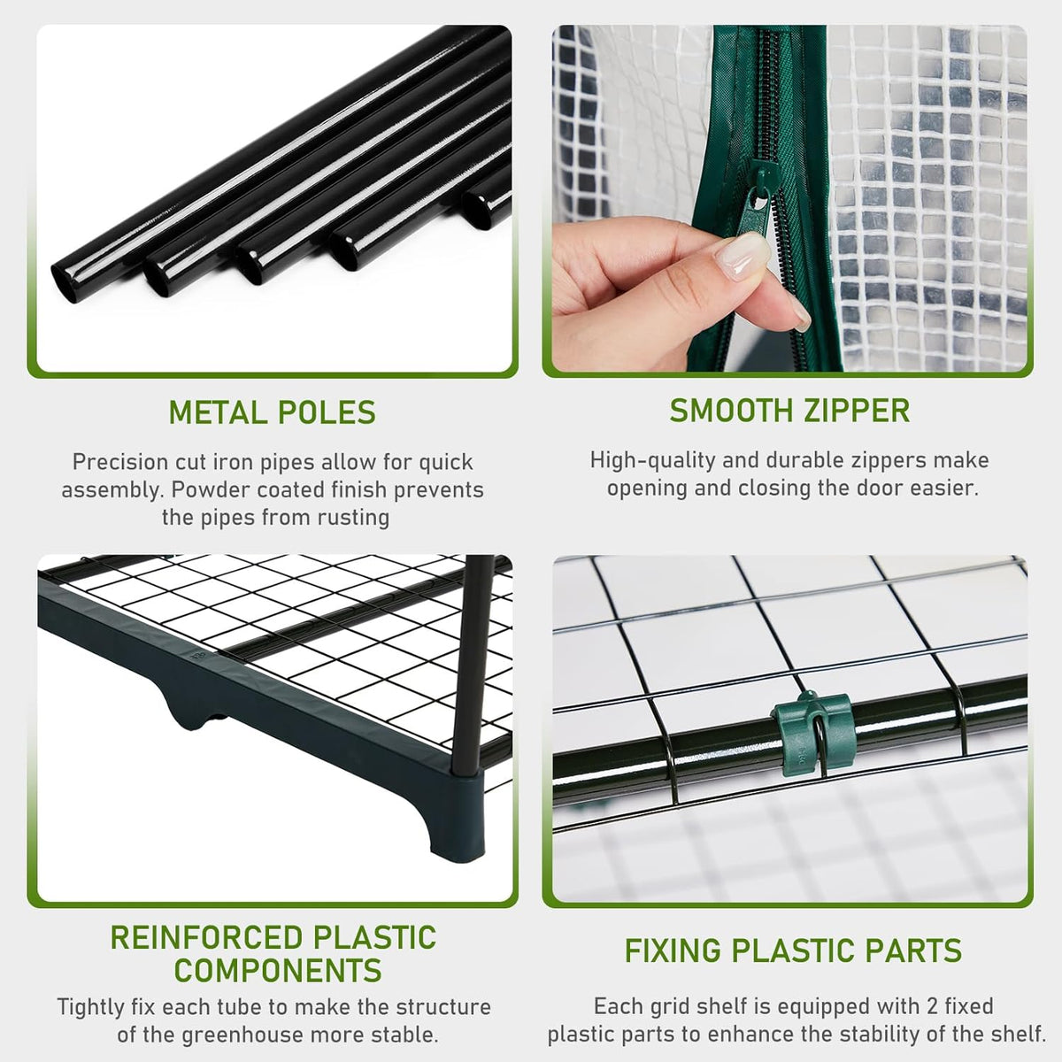 Outvita Walk-in Greenhouse, Outdoor Durable PE Plant Green House for Frost Protection with 3 Tiers