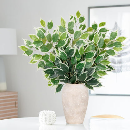 24PCS Ficus Leaves Artificial Branches - 24" Faux Ficus Greenery Tree Branches - Fake Leaves Sprays