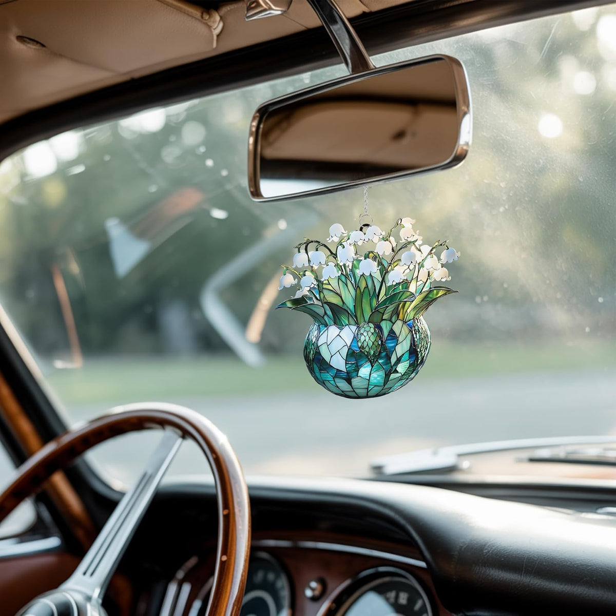 Lily of The Valley Acrylic Suncatcher Stained Glass Effect Window Car Hanging Christmas Ornament