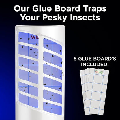 Large Indoor Plug in Fly Trap, 21 UV LED Bulbs, 5 Sticky Glue Board Refills, A Home Gnat Trap
