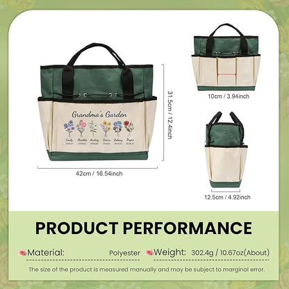 Personalized Garden Tools Set for Women: Custom Text Garden Tool Bag and Garden Shovel & Transplant