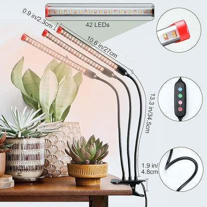 Gamechanger! 27W Power Home Plug, NOT 10W Adapter, FECiDA 3Head Clip Grow Lights for Seed Starting