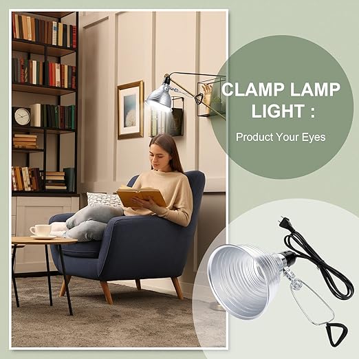 Macarrie 8 Pack Clamp Lamp Light with Aluminum Reflector, 6ft SPT-2 18awg Cord and Adjustable Stand