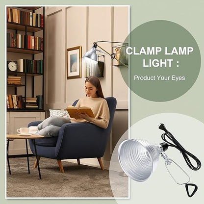 Macarrie 8 Pack Clamp Lamp Light with Aluminum Reflector, 6ft SPT-2 18awg Cord and Adjustable Stand