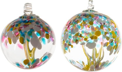 Dale Tiffany Hand Blown Glass, 6" Diameter Spring, Tree of Life Collection, Witch Globe Hanging