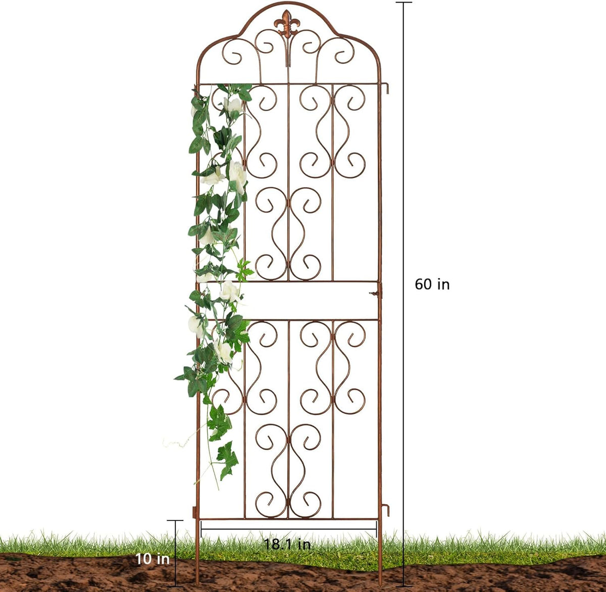 hogardeck 4 Packs 60 * 18 inch Metal Garden Trellis for Climbing Plants Outdoor,Heavy Duty,Gold