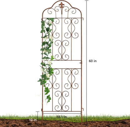 hogardeck 4 Packs 60 * 18 inch Metal Garden Trellis for Climbing Plants Outdoor,Heavy Duty,Gold