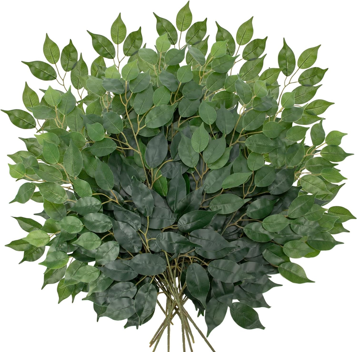24PCS Ficus Leaves Artificial Branches 24" Faux Ficus Greenery Tree Branches Fake Ficus Leaves