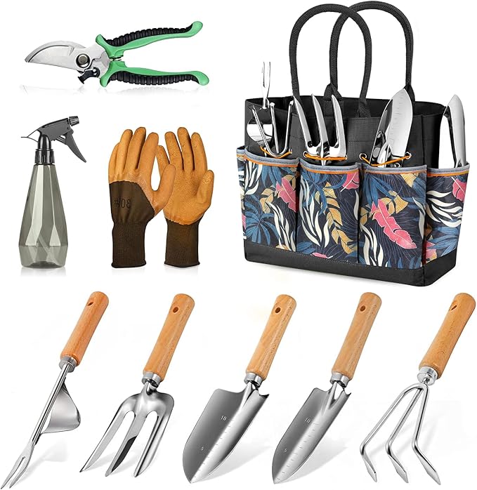 Gardening Tools 9-Piece Heavy Duty Garden Hand Tools with Fashion and Durable Garden Tools