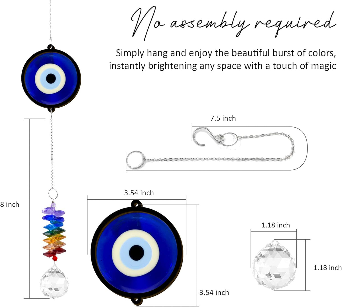 2 Layered Ornament Suncatcher - Blue Evil Eye - Good Luck Protection Presents - Protective Amulet