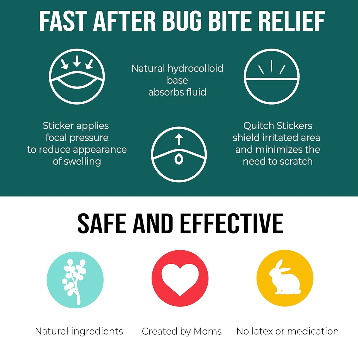 quitch Bug Bite Itch Relief Patch Kids, Bug Bite Patch, Summer Travel Essentials for Kids, Mosquito