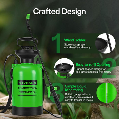 VIVOSUN 1.35-Gallon Pump Pressure Sprayer