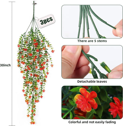 Faux Hanging Plants Hanging Greenery Outdoor Artificial Vines for Outdoors Hanging Plants with