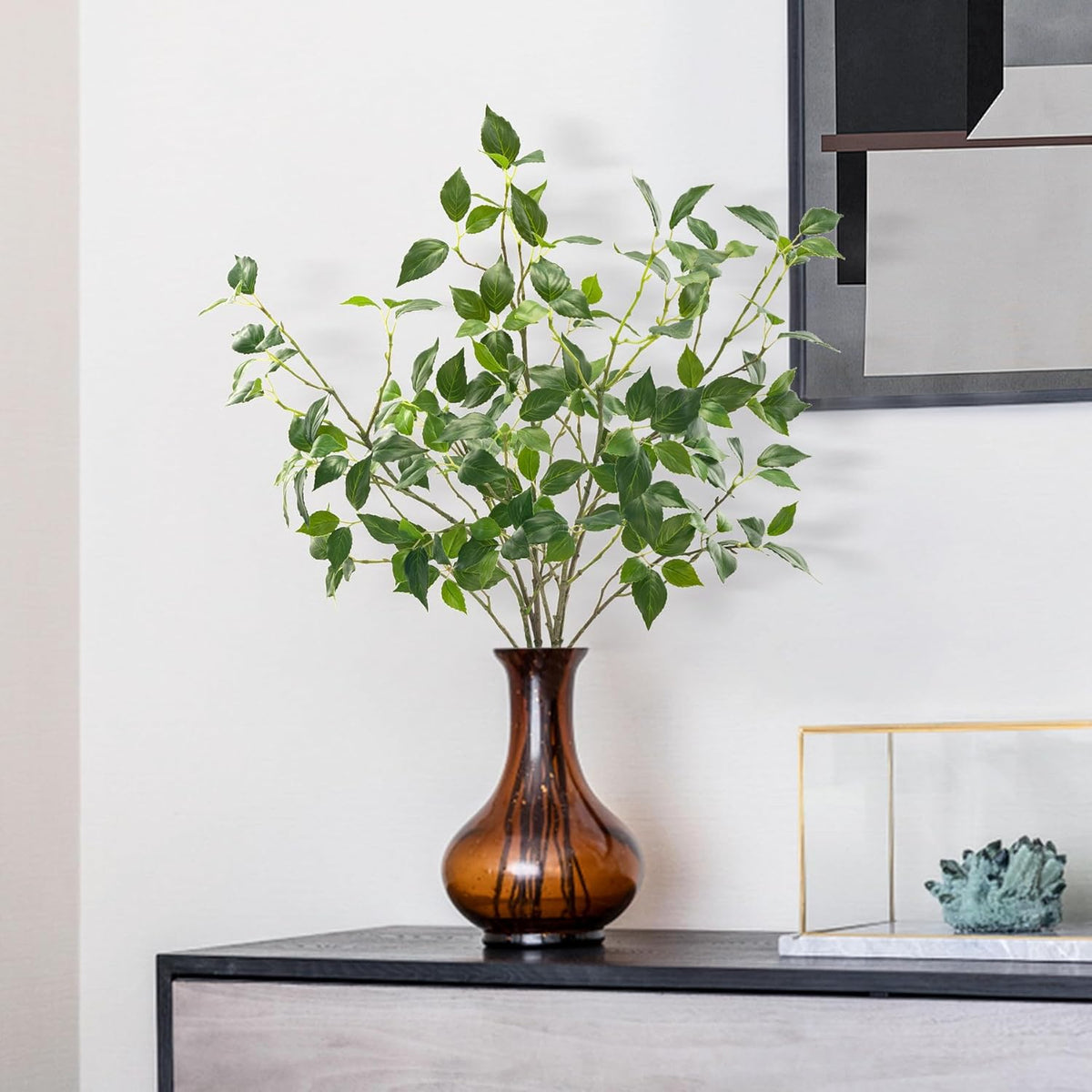 Eucalyptus Stems 32"Fake Plants Eucalyptus Greenery For Vase Artificial Plants Indoor Bay Leaves