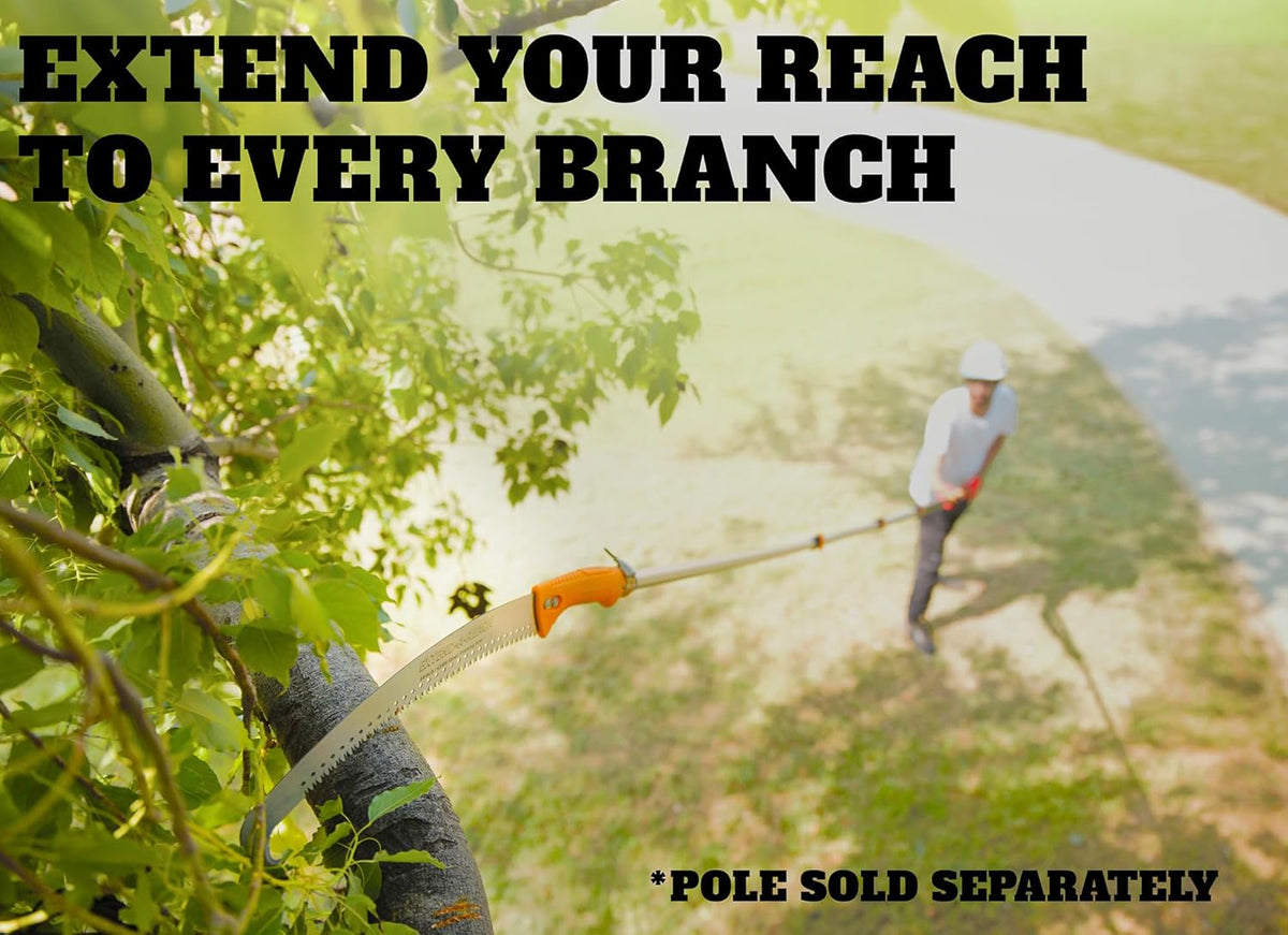 Pruning Manual Hand Saw // Hand Held or with Extension Manual Pole Saw for Tree Trimming // Fits