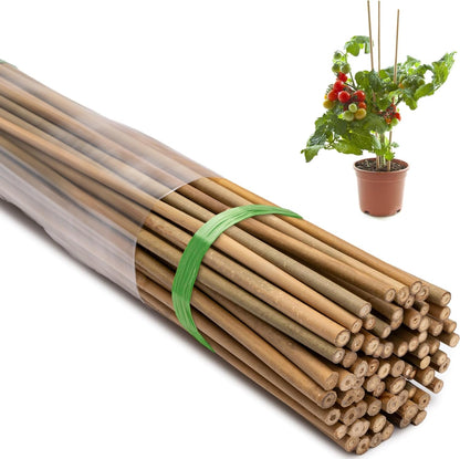 60 Pcs Bamboo Stakes, 6 Feet Natural Bamboo Garden Stakes for Plant, Garden Bamboo Plant Sticks for