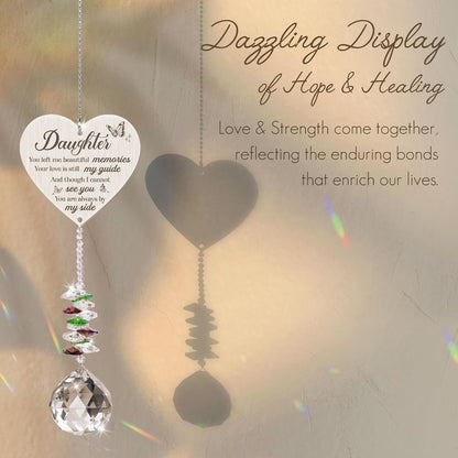 Memorial Gifts for Loss of Daughter,Bereavement Suncatcher Crystal Rainbow Maker,Elegant Keepsake