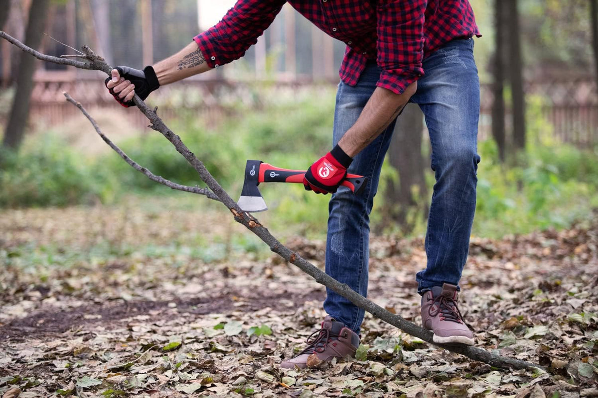 INTERTOOL 15” Camping Hatchet Axe – Compact Wood Splitting Tool with Fiberglass Shock-Resistant