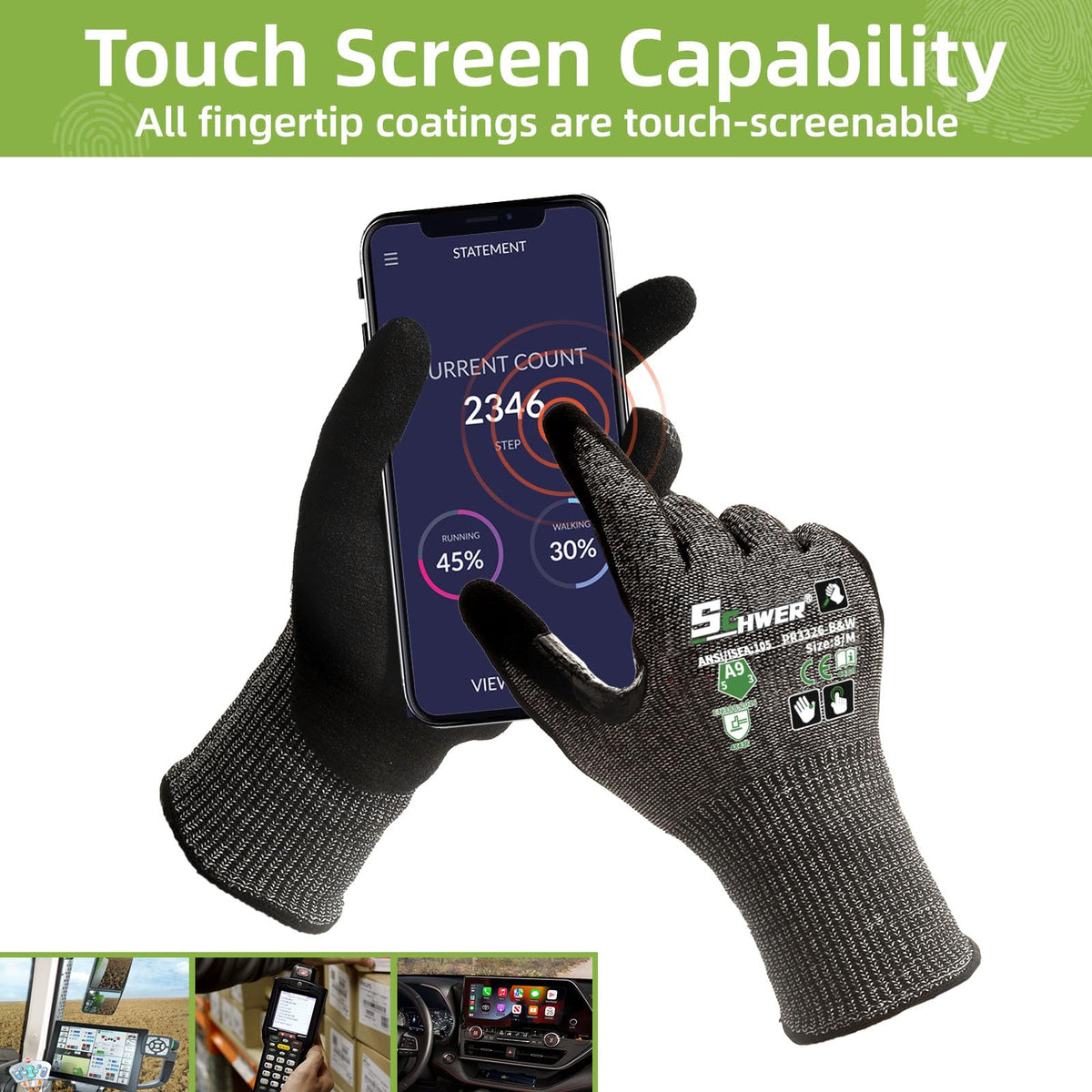 Schwer ProGuard High Level Cut Resistant Work Gloves for Extreme Protection, ANSI A9 Cut Gloves
