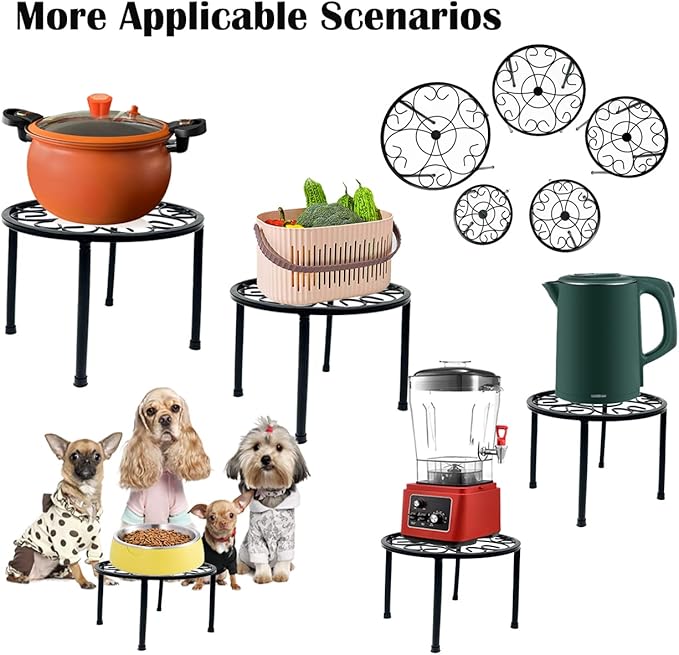HAINARverS Metal Plant Stands 5-Pack, Heavy Duty Rustproof Iron Corner Flower Pot Stand