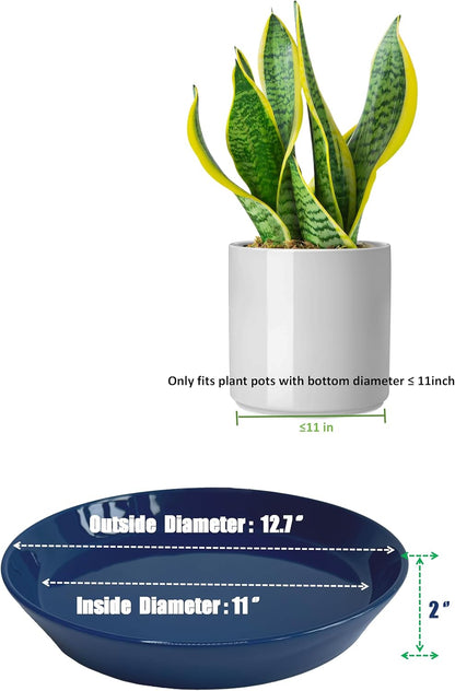 Plant Saucers 12 Inch (12.7 Inch) Plant Trays, Durable Round Glazed Ceramic Flower Plant Water Drip