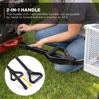 Gorilla Carts GOR1001-COM Steel Utility Cart, Heavy-Duty Convertible 2-in-1 Handle and Removable