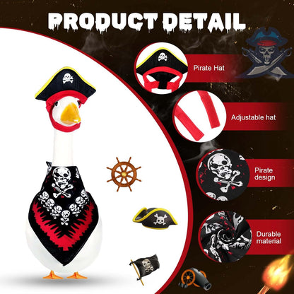 Halloween Pirate Lawn Porch Goose Outfit 23"/ 17'' Pirate Style with Bandana and Hat Costume Cement