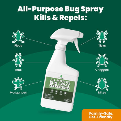 Cedarcide All-Purpose Bug Spray | Kill and Control Mosquitos, Fleas, Ticks, Ants | Made with