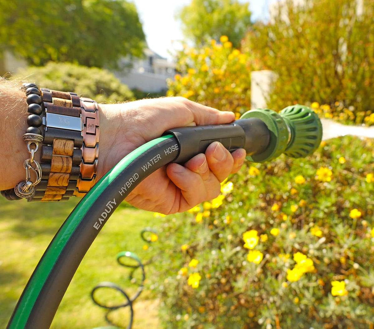 Hybrid Lead In Garden Hose 5/8 IN. x 10 FT, Heavy Duty, Lightweight, Flexible with Rotatable Grip