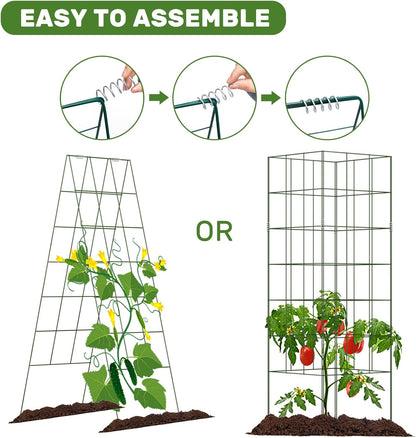 DOEWORKS Cucumber Trellis, 56" High Foldable A Frame Garden Trellis, 2 Pack, Plant Support for