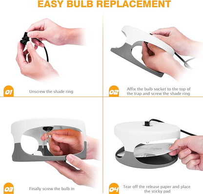 Flea Traps for Inside Your Home 2 Packs, Flea Light Trap for Indoor, Bed Bug Killer with Sticky
