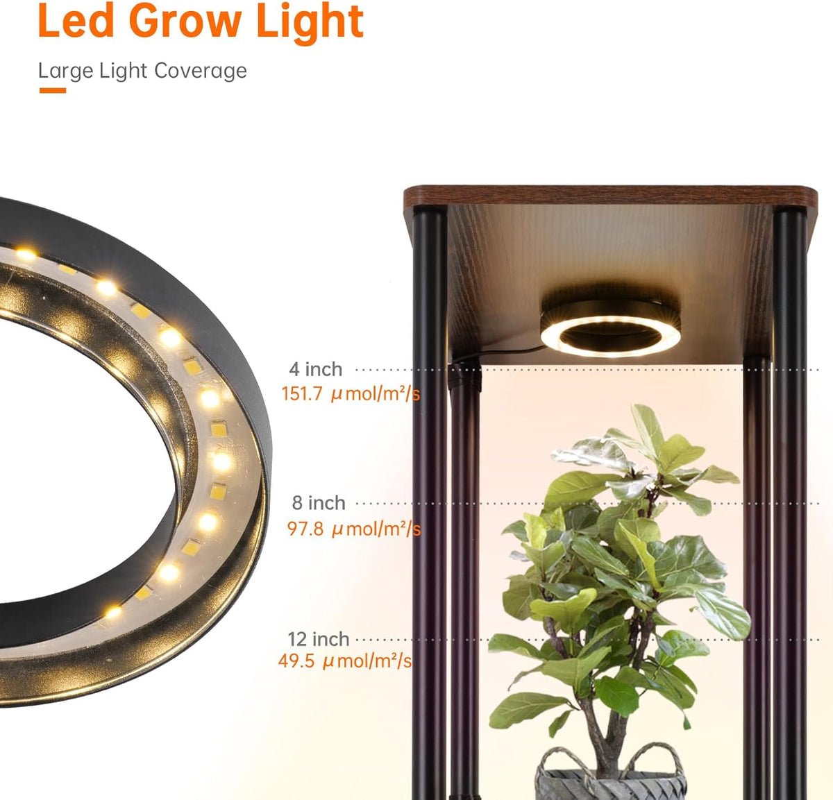 Bstrip Plant Stand Indoor with Grow Light, 81.3" Tall Indoor Plant Shelf, 6 Tier Flower Stand with