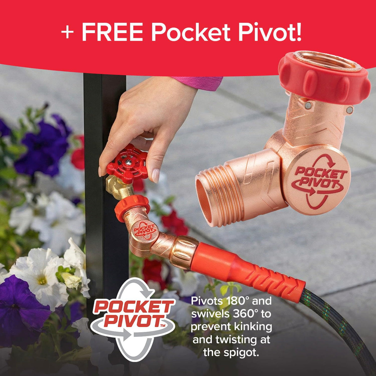 Pocket Hose Ballistic Double UV Edition 100 FT Expandable Garden Hose w/Pocket Pivot Swivel