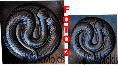 SvitMods Mold Snake DIY Statue for Garden Black ABC Plastic Concrete Cement Mould Rattlesnake