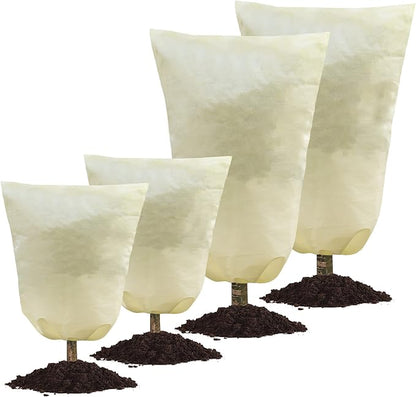 MIXC 4 Packs 2 Size Plant Covers Freeze Protection, Winter Plant Cover Cold Weather Tree Frost