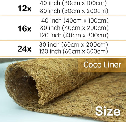 Coco Liner Roll, Yarrdfir 12x120 inch Natural Coconut Liners for Planter Flower Basket, Reptile