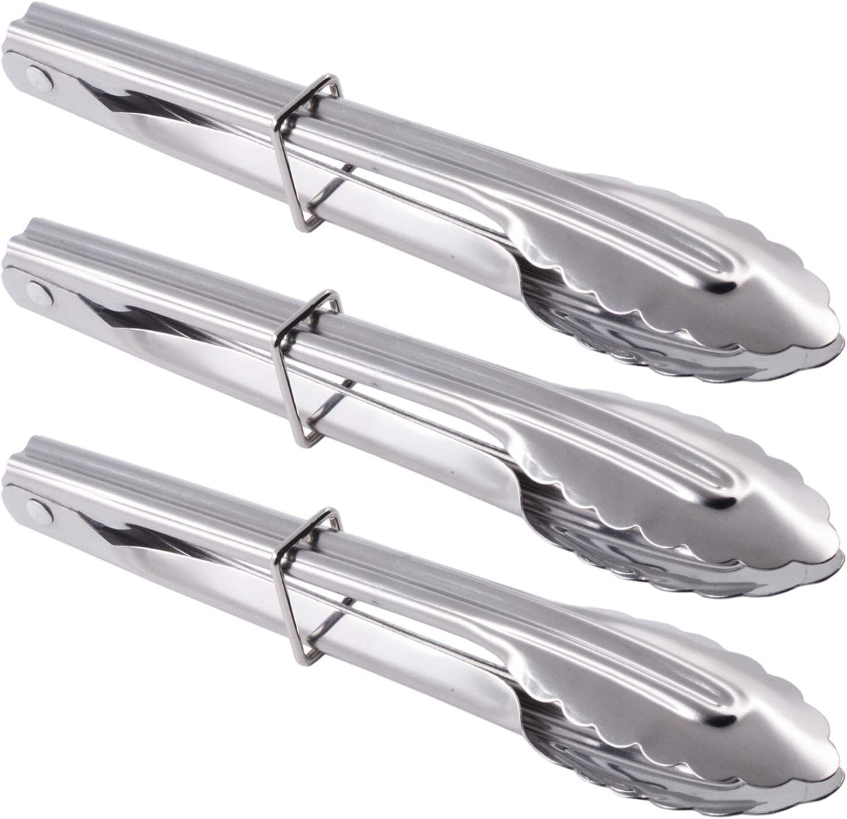 Mini Stainless Steel Serving Tongs Small Tongs for Serving Food Cooking Salad Grilling (7-Inch 3