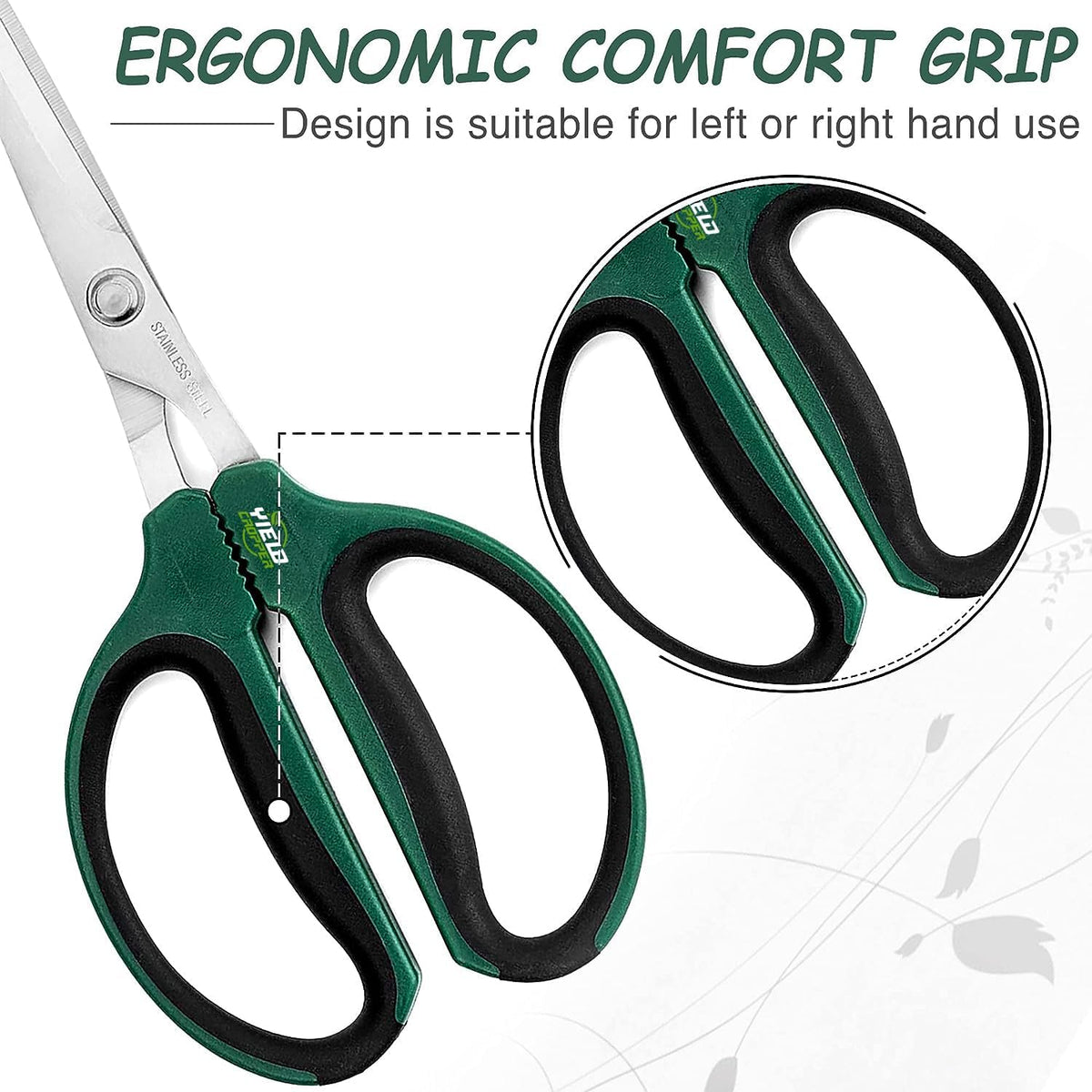 Hydroponic 2-Pack Bonsai Scissors and Plant Trimming Shears Set - Stainless Steel Pruning Shears