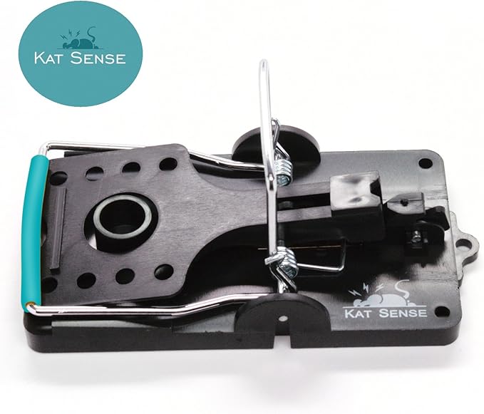 Kat Sense Large Rat Snap Traps Set of 6 - Stainless Steel Bar Design, Humane Rat Trap Indoor &