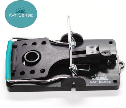 Kat Sense Large Rat Snap Traps Set of 6 - Stainless Steel Bar Design, Humane Rat Trap Indoor &