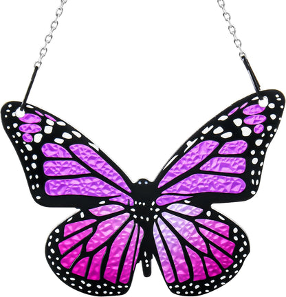 Butterfly Stained Glass Window Hanging Purple Butterfly Suncatcher, Butterfly Ornaments Gift for