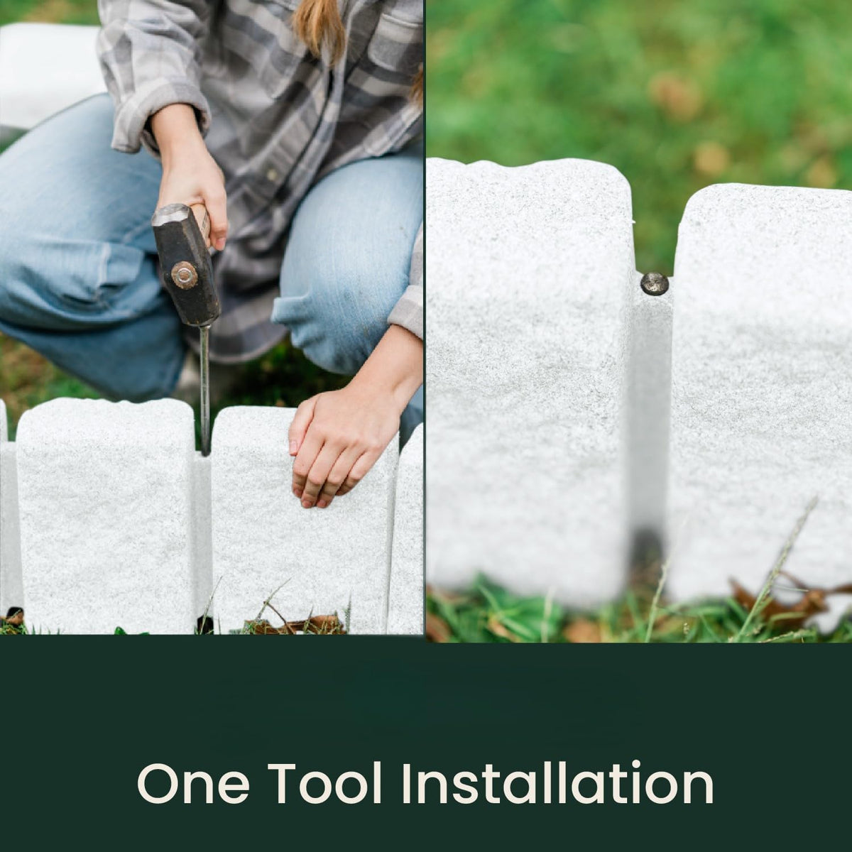 Beuta Landscape Edging | Garden Edging Border | Faux Stone Block XL for Lawn Edging, Flower Beds &