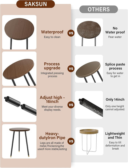 Plant Stand Indoor 2 Pack: Adjustable Wood 16 Inch Plant Stand - Mid Century Modern Decor Corner