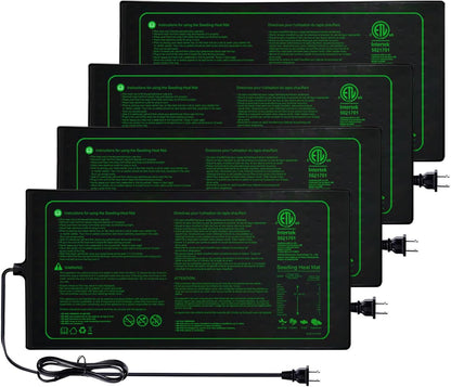 Upgrade Version 4PK Seedling Heat Mat with ETL Listed,Warm Hydroponic Heating Pad for Seed