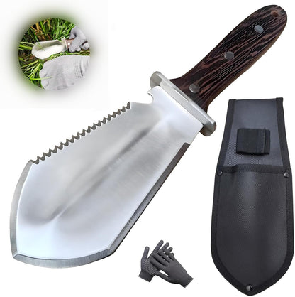 Hori Hori Garden Knife, Garden Tools with Sheath for Weeding,Planting,Digging, Stainless Steel
