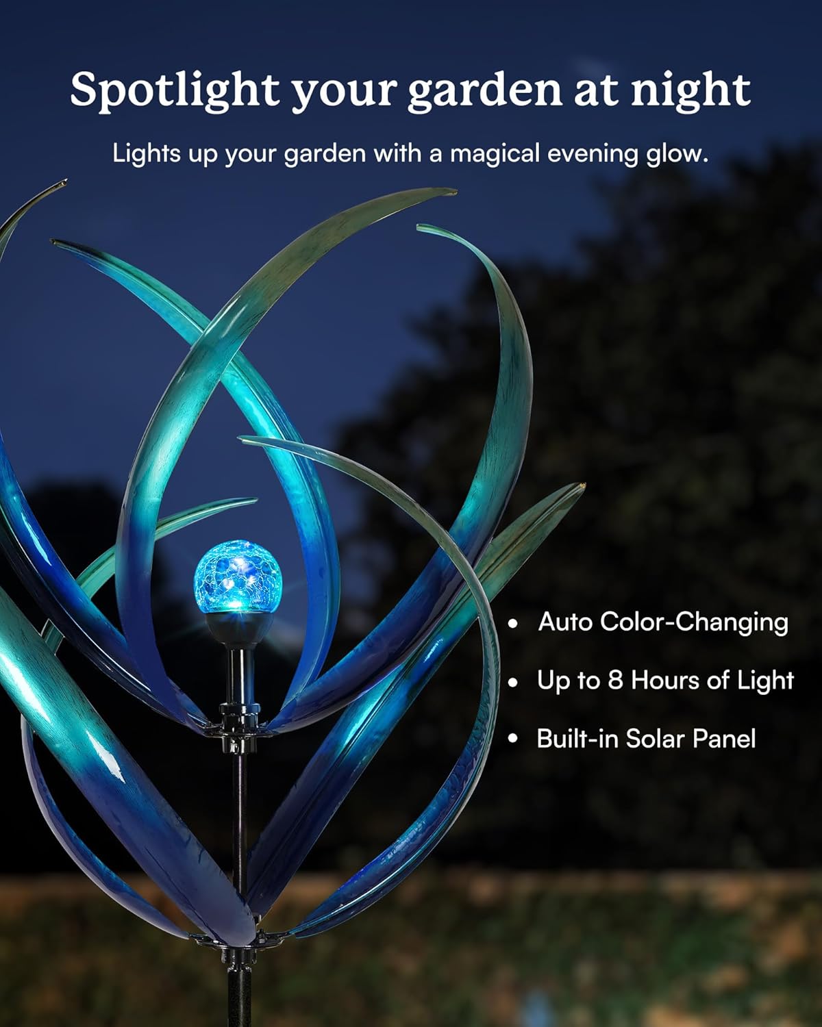 82 inch Wind Spinners Outdoor - Extra Large Outdoor Metal Wind Sculptures Spinners with Solar