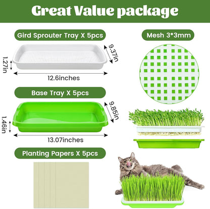 Legigo 5 Pack Seed Sprouter Trays- Soil-Free Cultivation Germination Tray, BPA Free Micro Greens