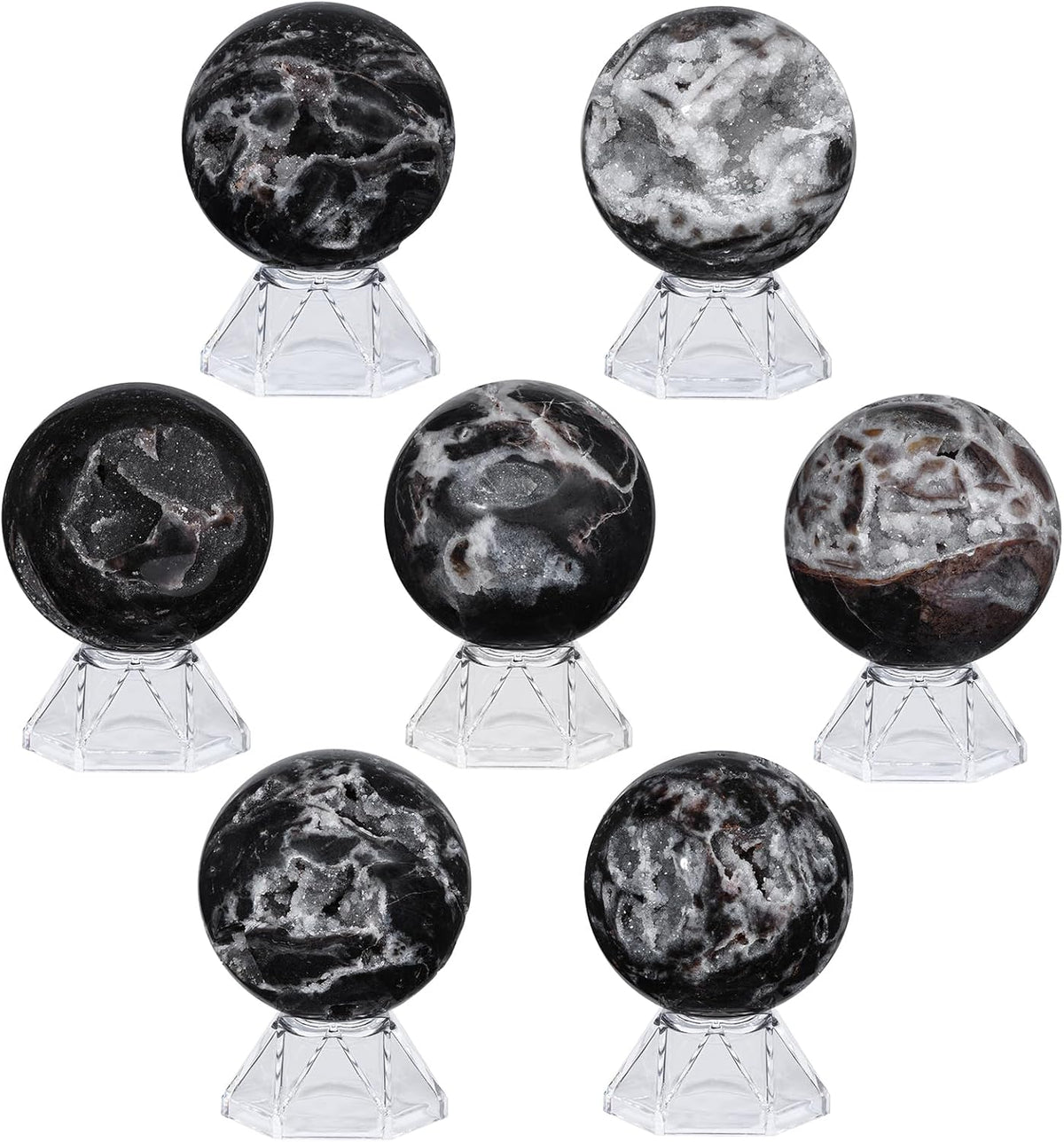 Natural Sphalerite Crystal Ball with Acrylic Display Base, 51-60mm Polished Stone Feng Shui Crystal